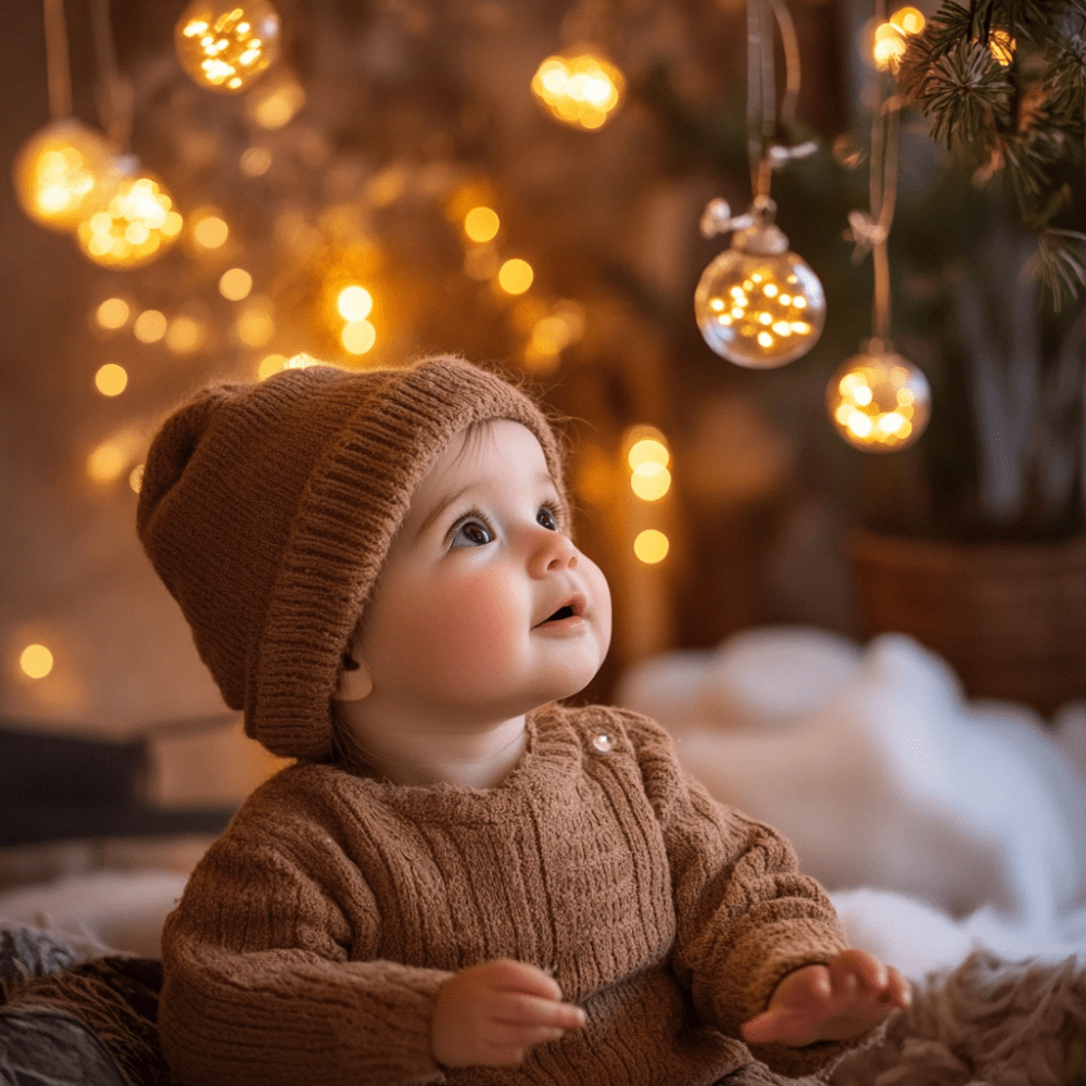 La magie de Noël dans les yeux de bébé