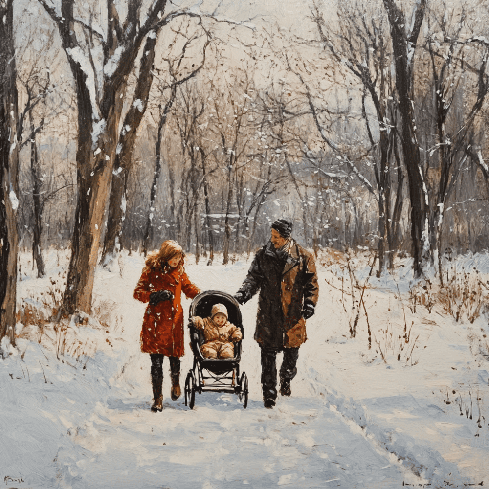 Sortie en famille en hiver