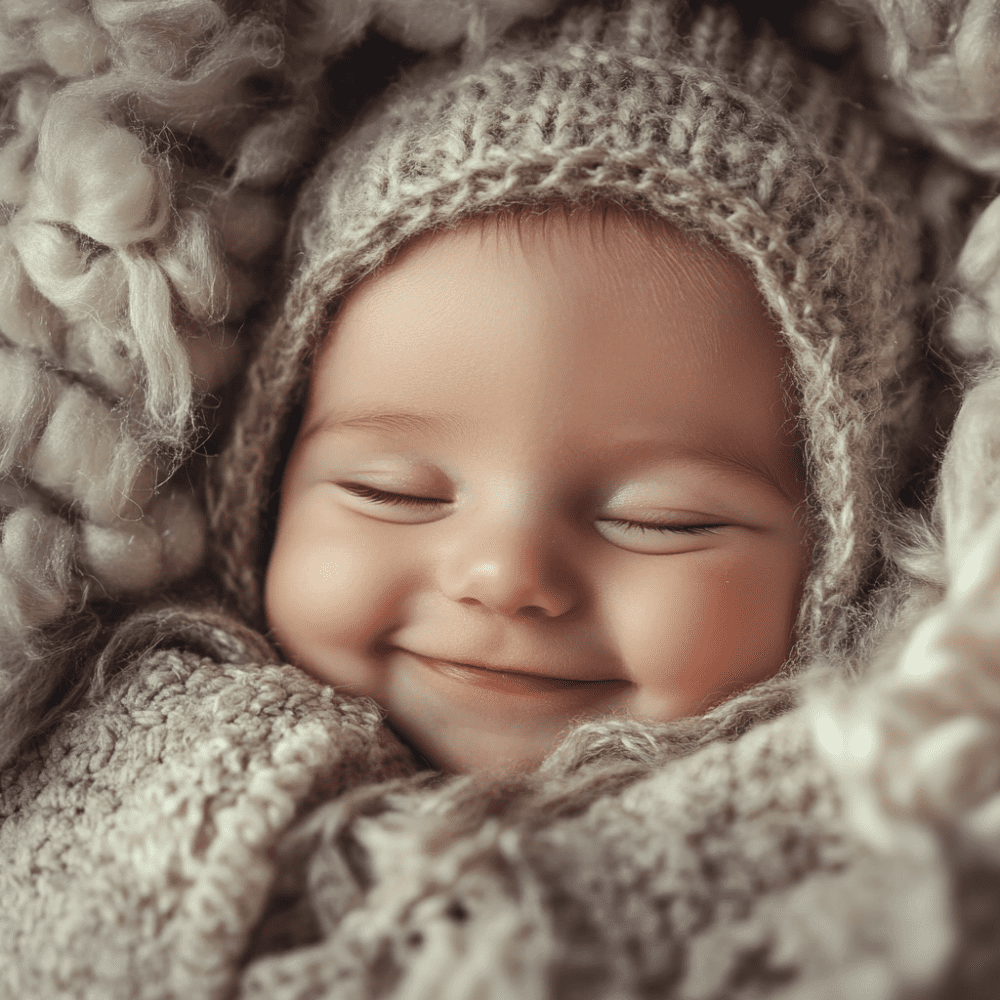 Un bébé au chaud en hiver
