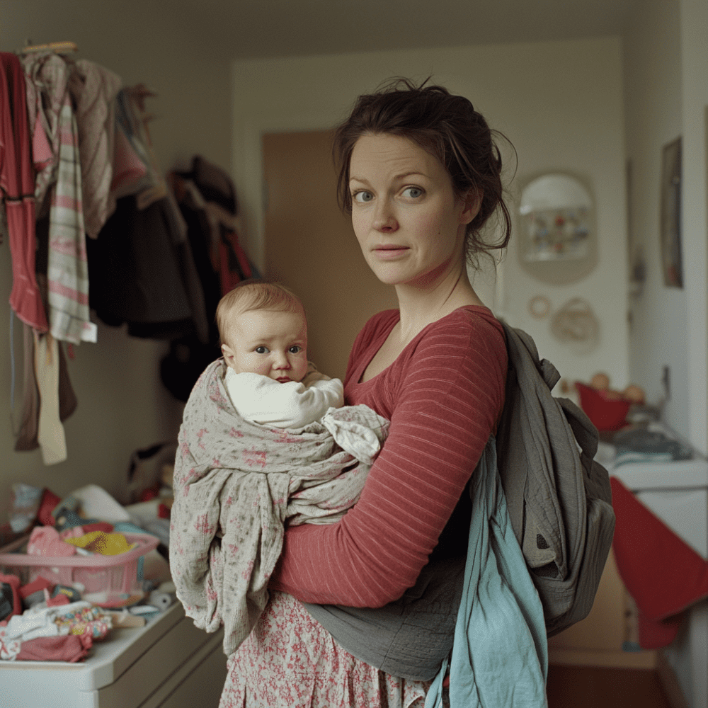 jeune maman débordée pendant le post-partum